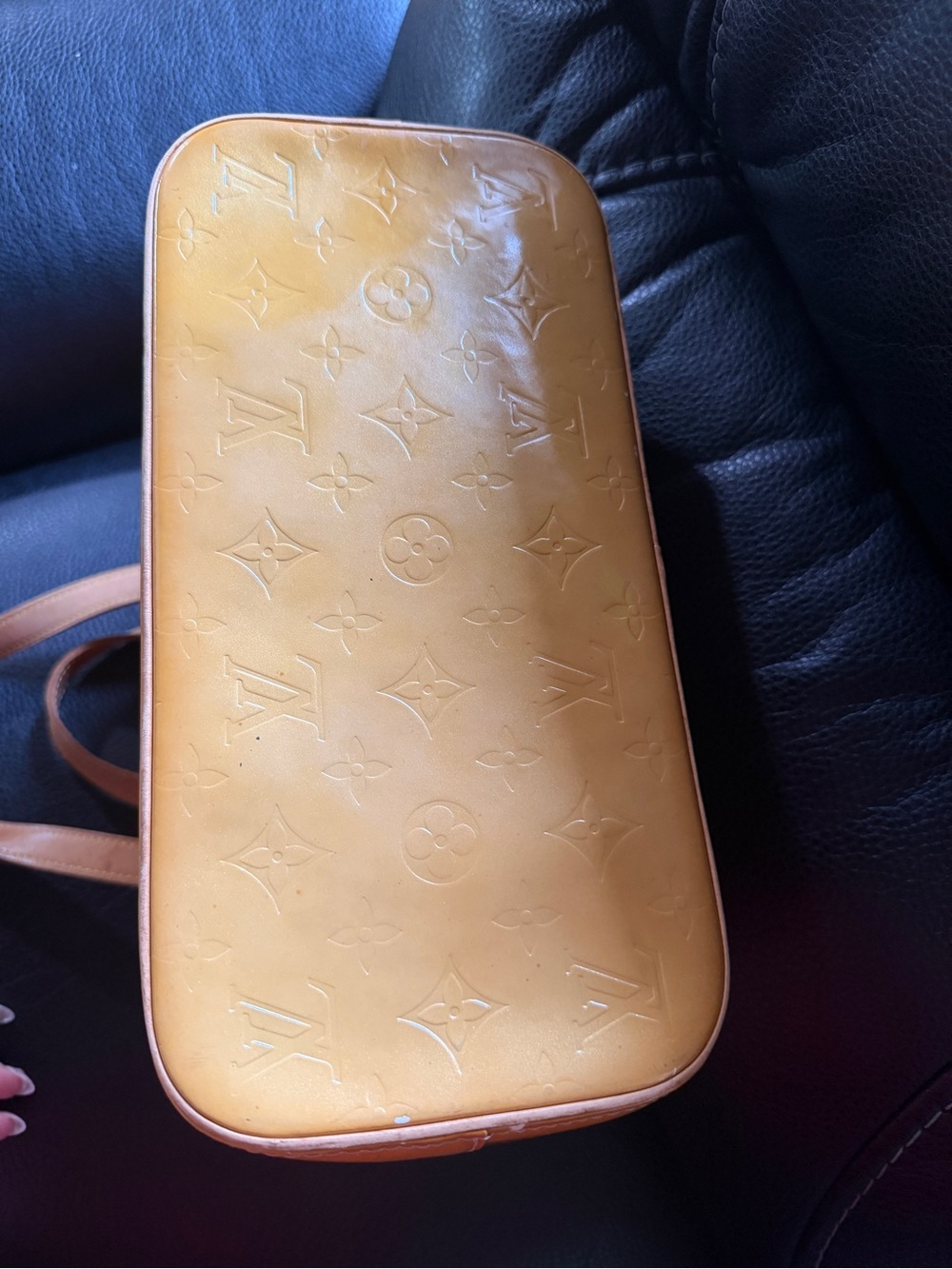 Louis Vuitton Amber Patent Monogram Tote in Honey Yellow - Picture 7 of 7